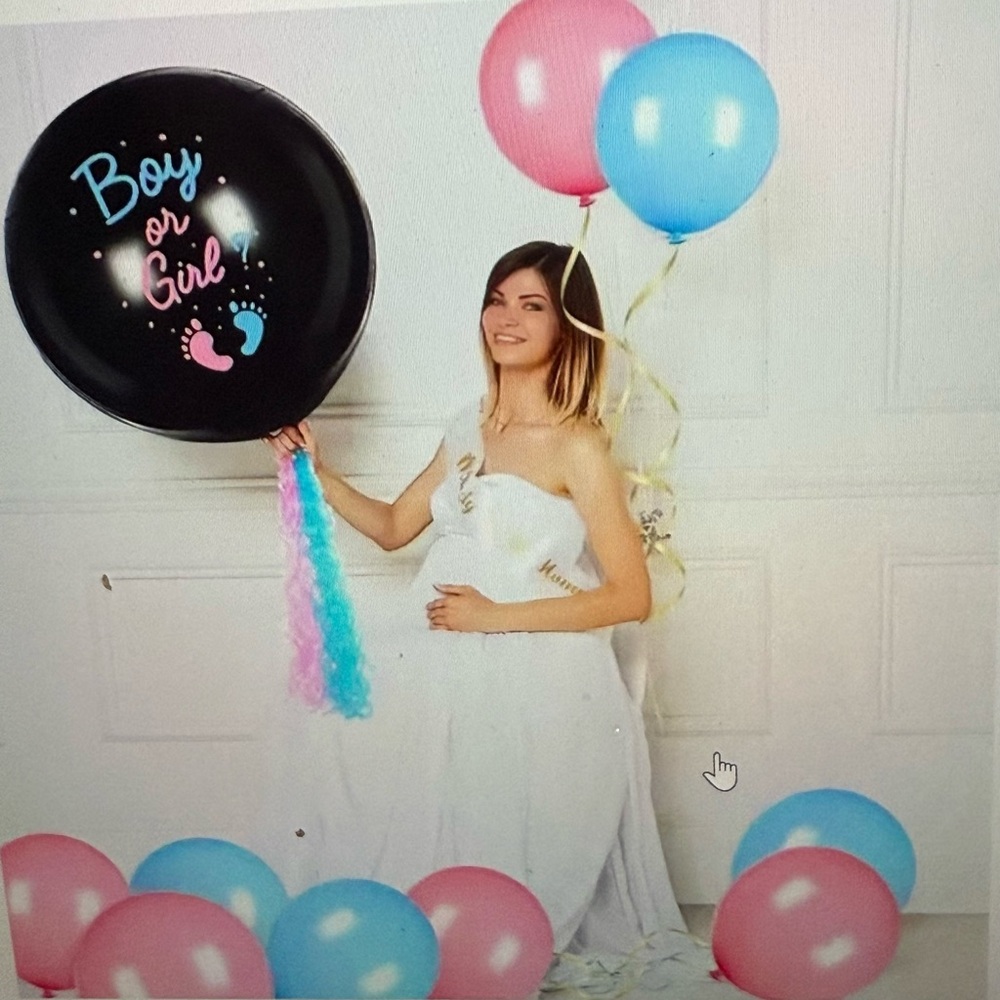 Gender Reveal Party Balloons - Black, Pink, Blue